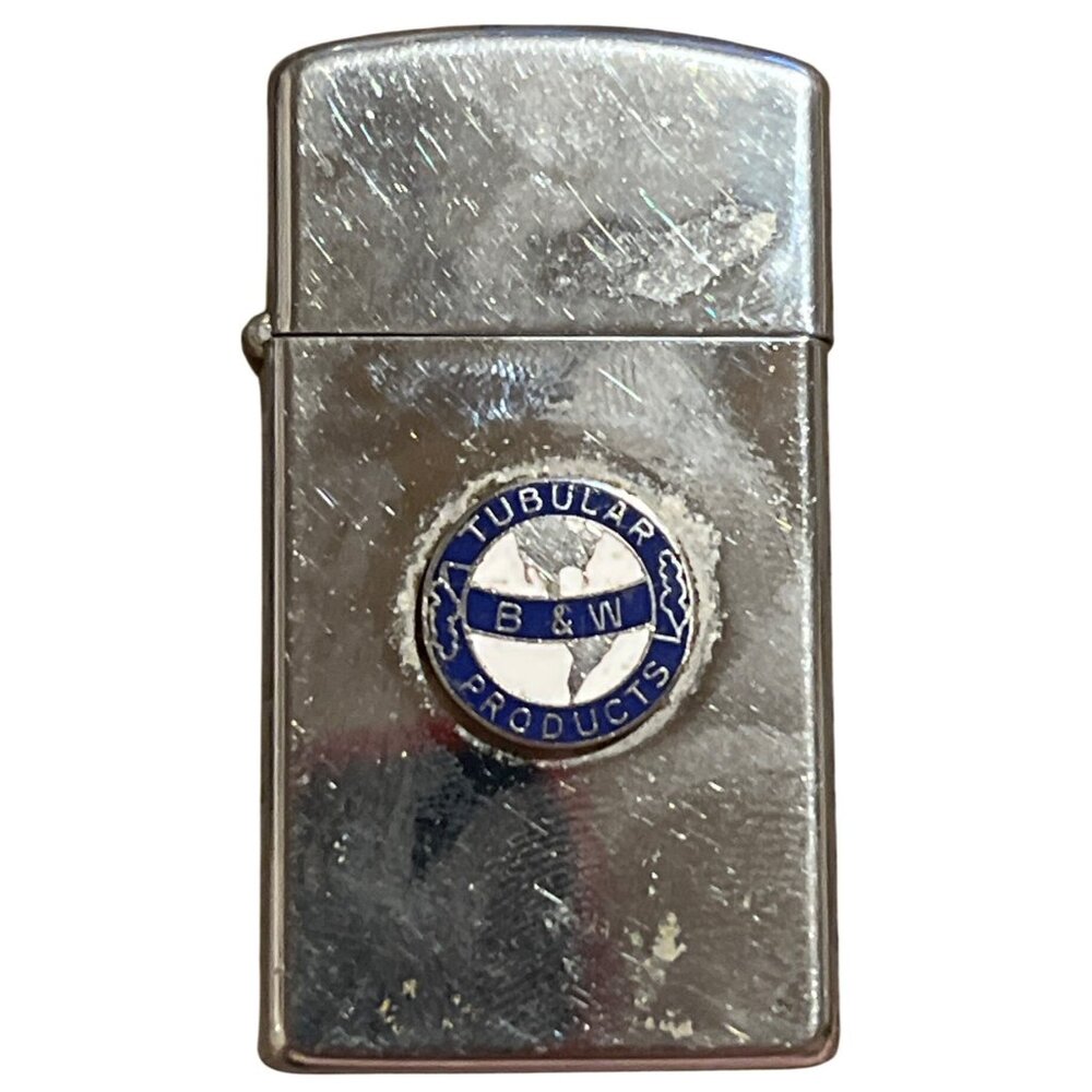 Vintage Zippo Tubular B&W Products Chrome Lighter 1955-1979 Era Collectible USA